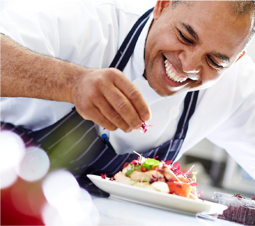 chef plating food